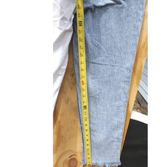 PacSun Women's Straight Jean 2 25 Blue White Leg High Rise Denim Wash - Picture 7 of 10